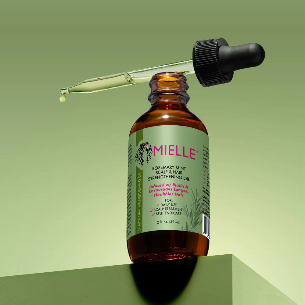 Mielle Organics Rosemary Mint Scalp & Hair Strengthening Oil for All Hair Types, 2 Ounce 59ml