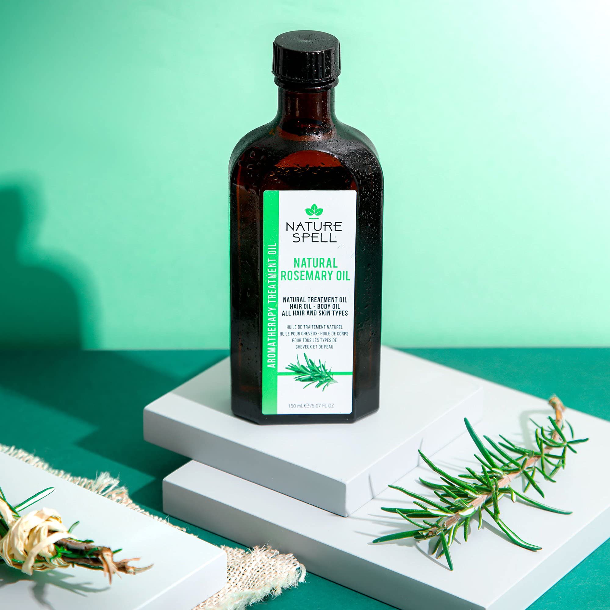Nature Spell Rosemary Oil for Hair & Skin 150 ml – Rosemary Oil for Hair Growth