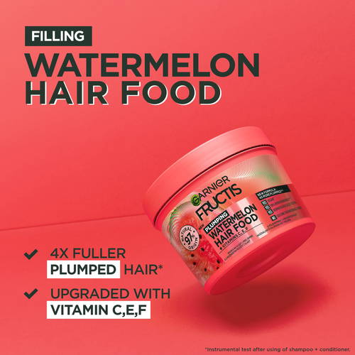Garnier Hair Mask, Watermelon Hairfood, Moisturising 3-in-1 Mask 400ml
