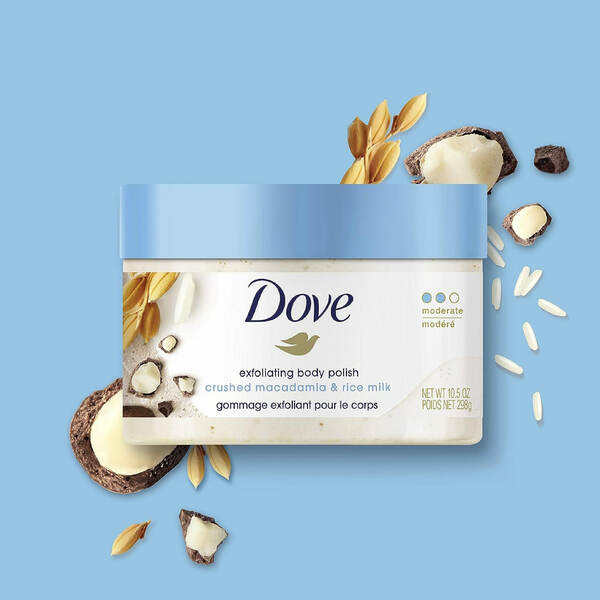 Dove Exfoliating Body Polish Scrub - Crushed Macadamia & Rice Milk 225ml