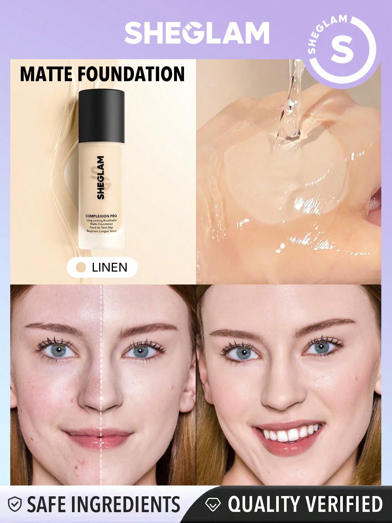 Sheglam-Complexion Pro Long Lasting Breathable Matte Foundation-Linen