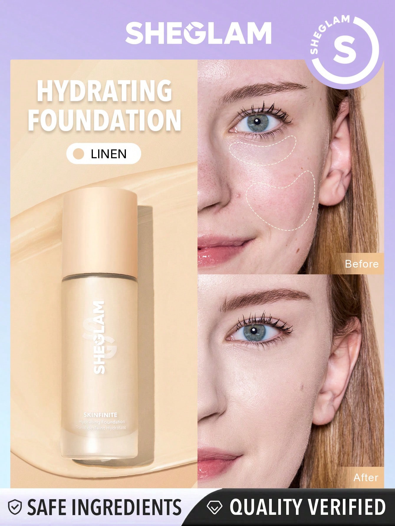 Sheglam-Skinfinite Hydrating Foundation-Linen