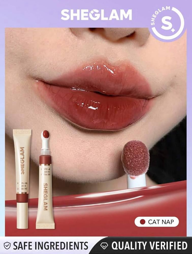 SHEGLAM Pout Pillow Cushion Lip Gloss - With Sponge Tip Applicator (Cat Nap)