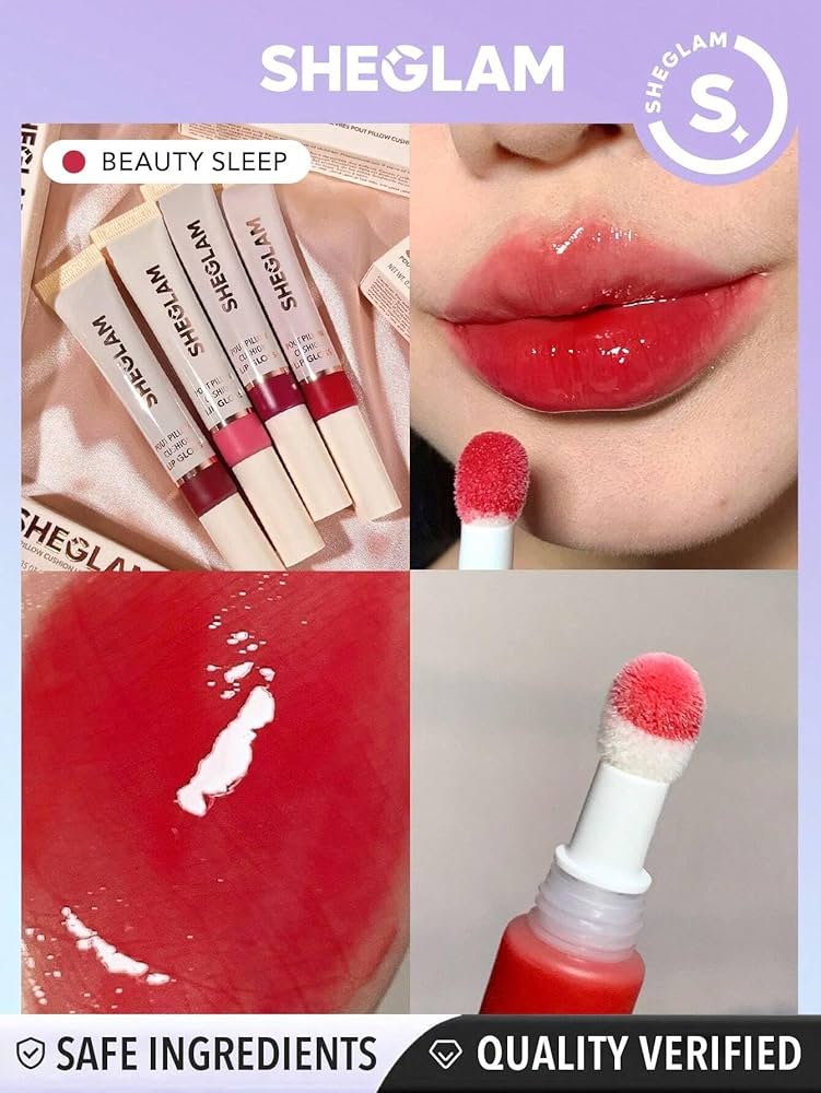 SHEGLAM Pout Pillow Cushion Lip Gloss - With Sponge Tip Applicator (Beauty Sleep)