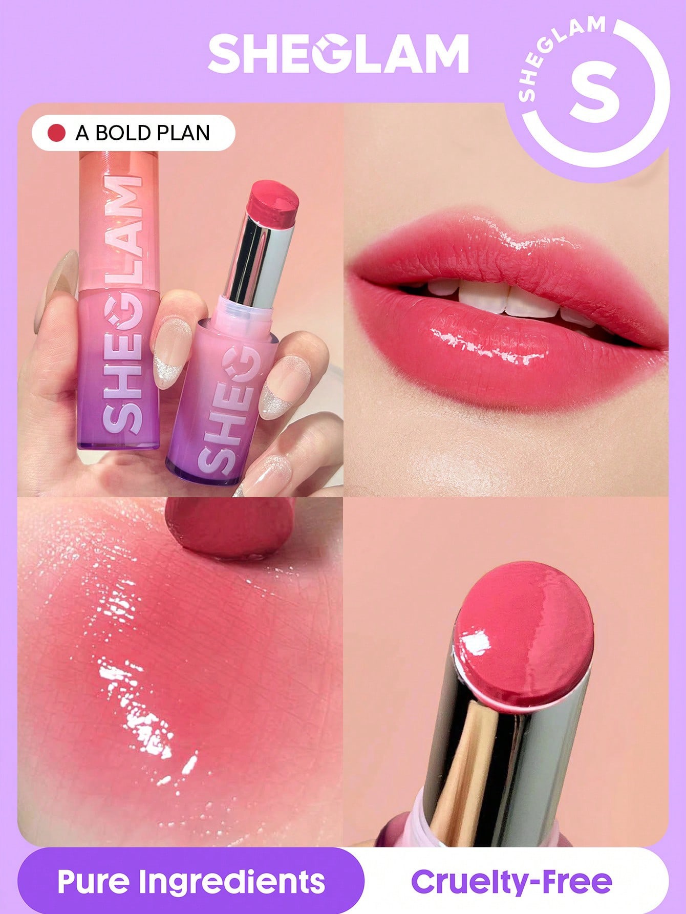 Sheglam-Mirror Kiss High-Shine Lipstick-A Bold Plan