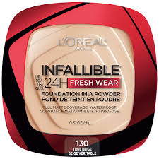 Loreal Paris Makeup Infallible Fresh Wear Foundation in a Powder, Up to 24H Wear, Waterproof(130)