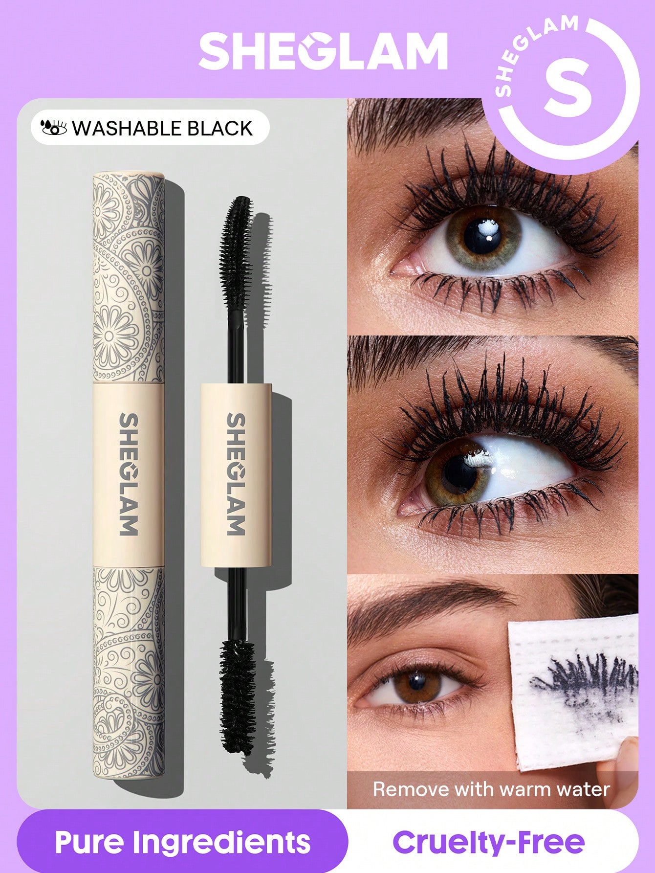 SHEGLAM ALL-IN-ONE VOLUME & LENGTH MASCARA - WASHABLE BLACK
