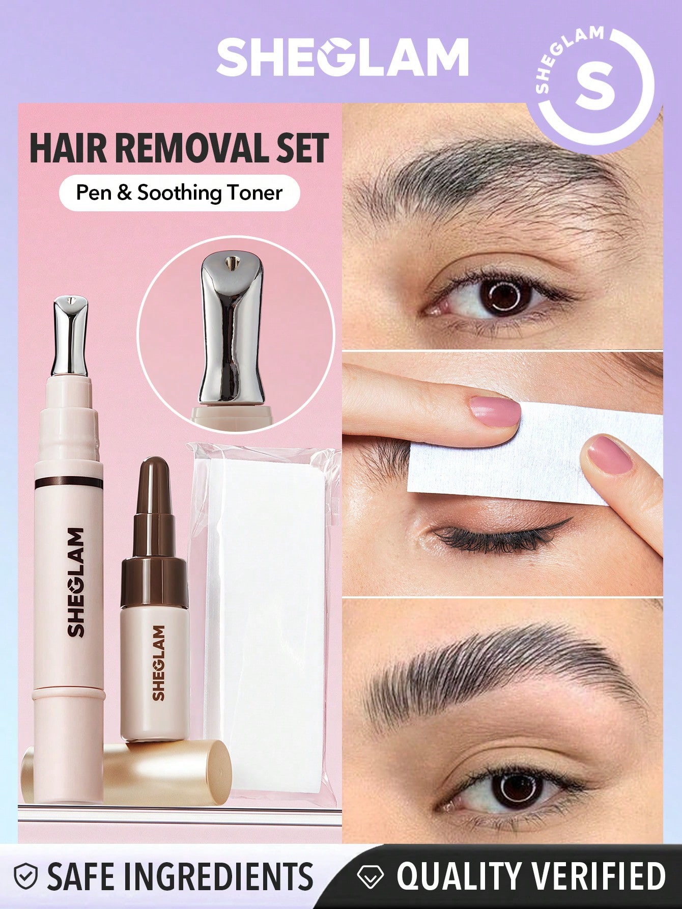 SHEGLAM EZ CONTROL HAIR REMOVAL PEN & SHEGLAM EZ CONTROL SOOTHING TONER - 5ML