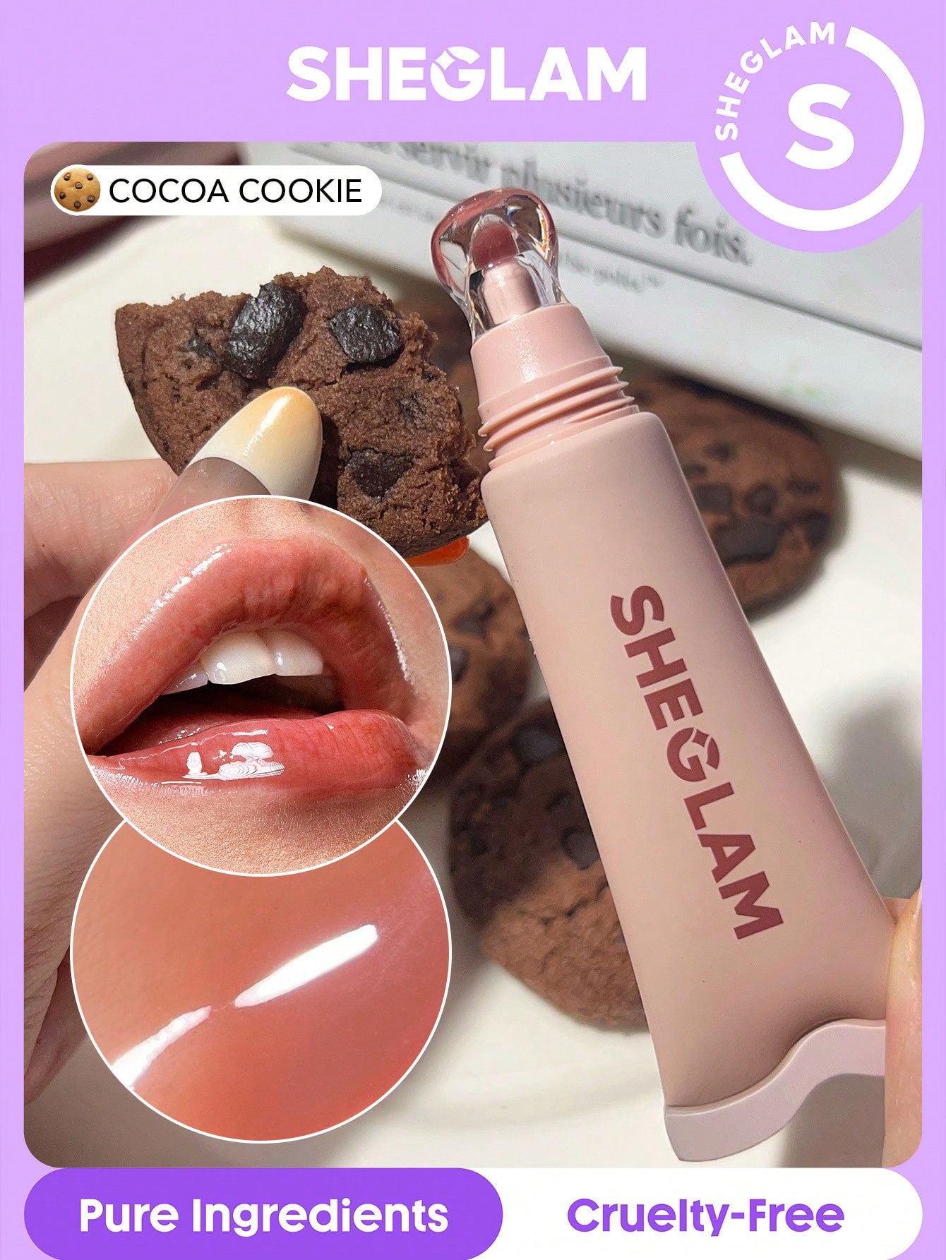 Sheglam-Crystal Glaze Moisturizing Lip Gloss-Cocoa Cookie
