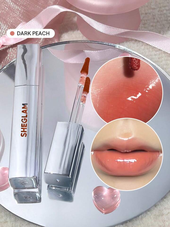 SHEGLAM Glaze Daze Lip Gloss-Dark Peach Shiny Tinted Lip Gloss 