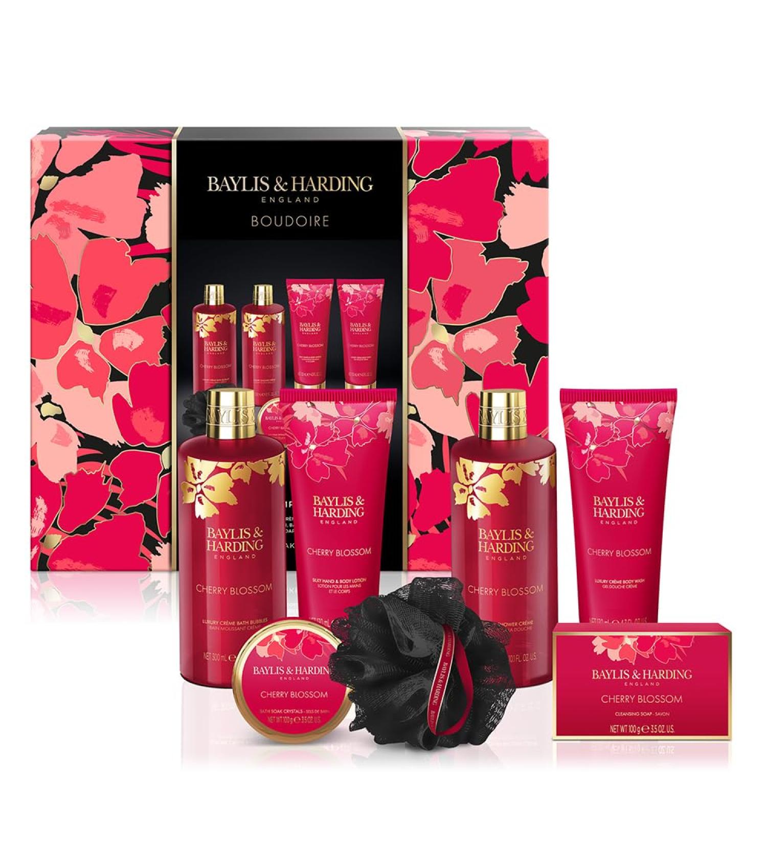 Baylis & Harding Boudoire Cherry Blossom Luxury Candlelit Bathing Gift Set