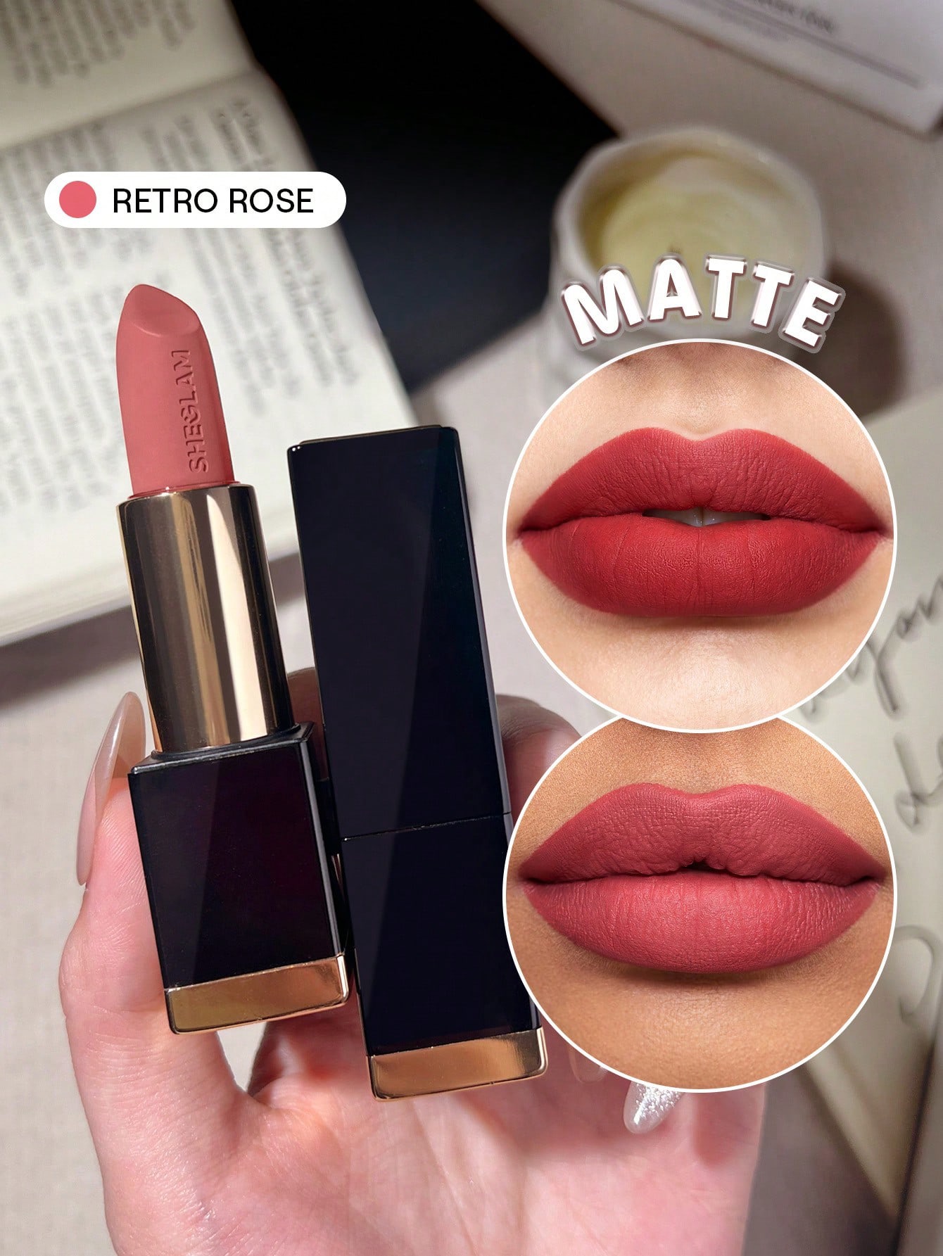 Sheglam matte allure lipstick - retro rose 201