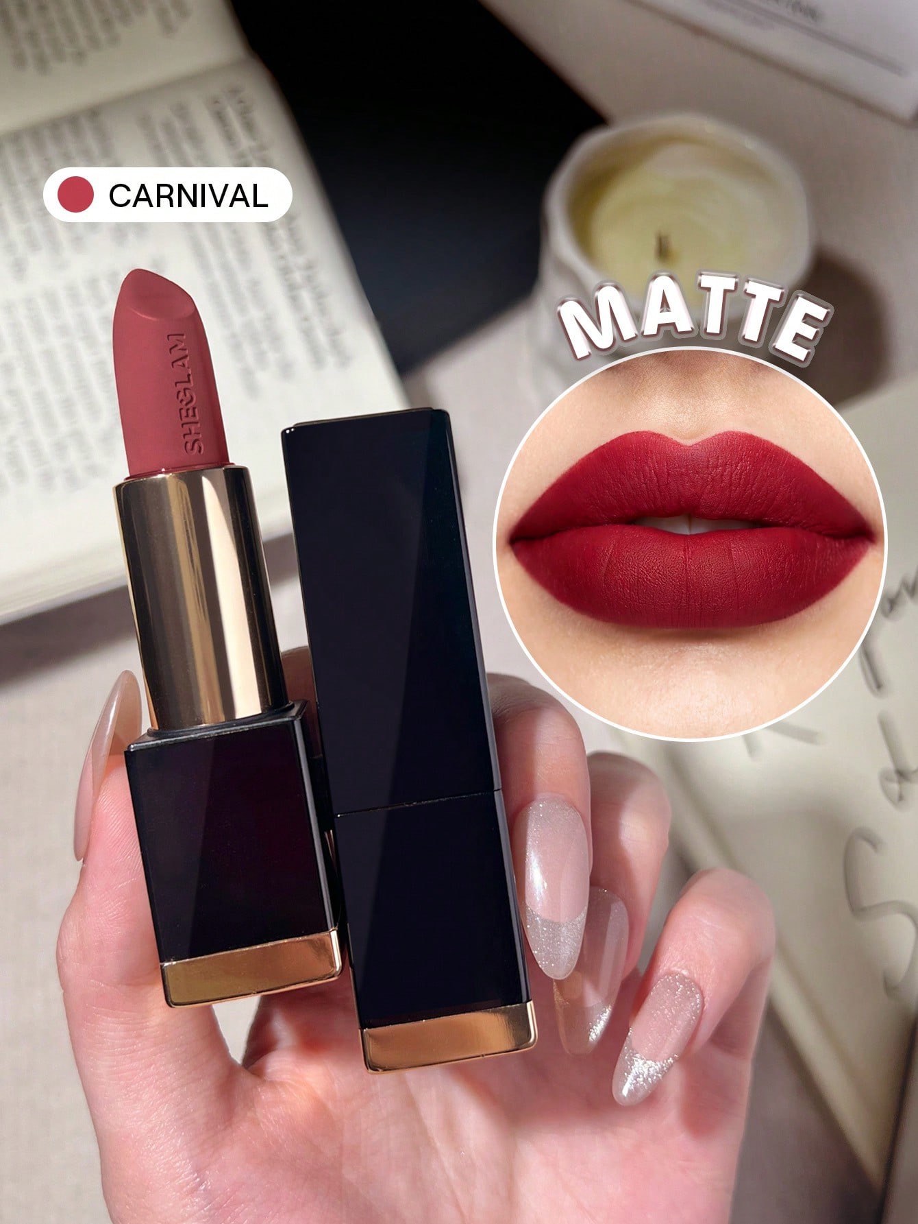 Sheglam matte allure lipstick -Carnival