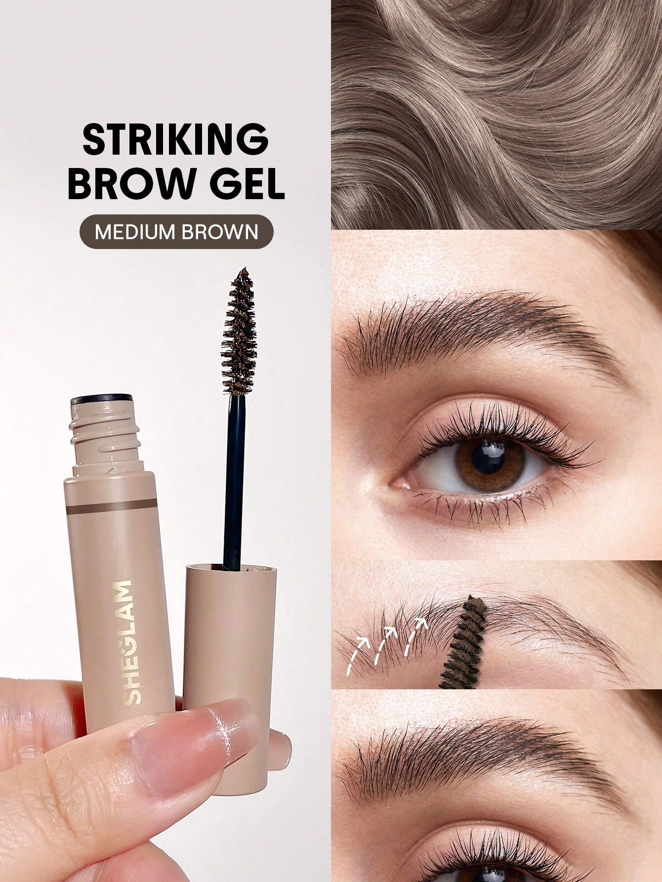 Sheglam striking brow gel - medium brown
