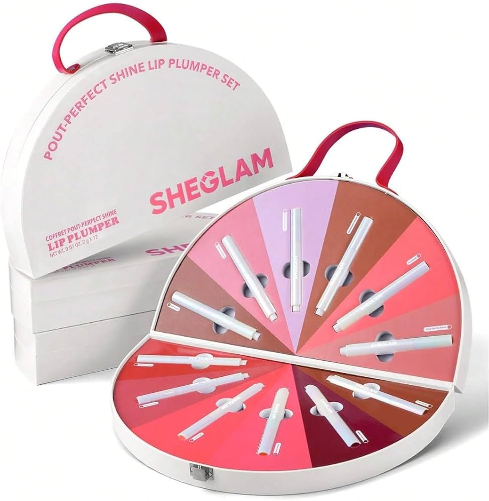 Sheglam- 12 x Pout-Perfect Shine Lip Plumper Set - Moisturizing Plumping Solid Lip Gloss Non-Stick Nourishing