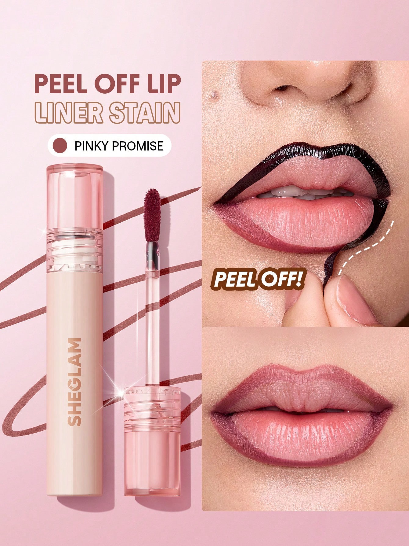 Sheglam-Fall In Line Peel Off Lip Liner Stain-Pinky Promise