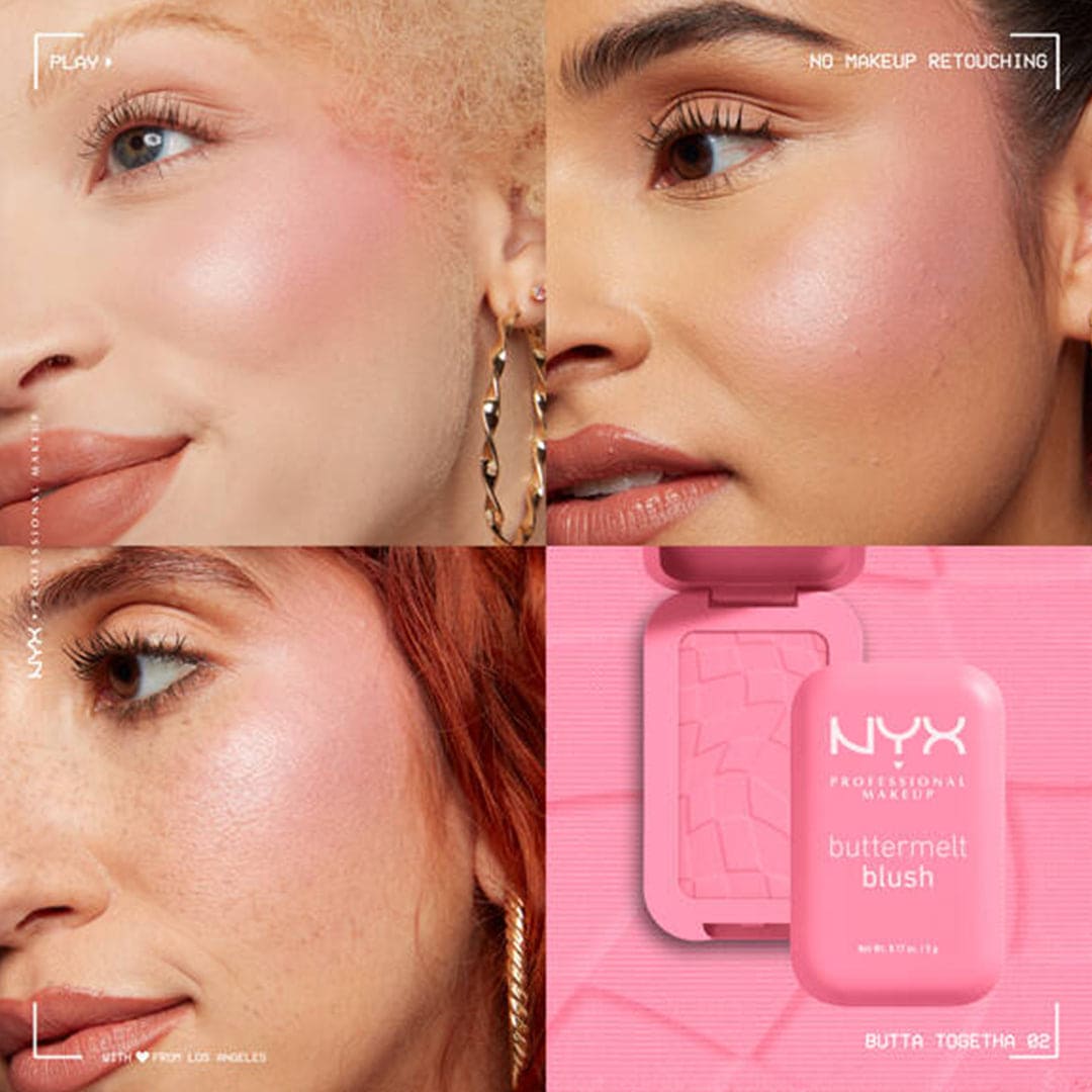 NYX PROFESSIONAL MAKEUP Buttermelt Powder Blush, Fade and Transfer-Resistant Blush(Butta Together)
