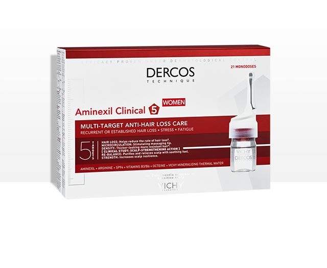 Vichy-Dercos Aminexil Clinical 5 Women Hair Loss Prevention Care 12 Monodoses