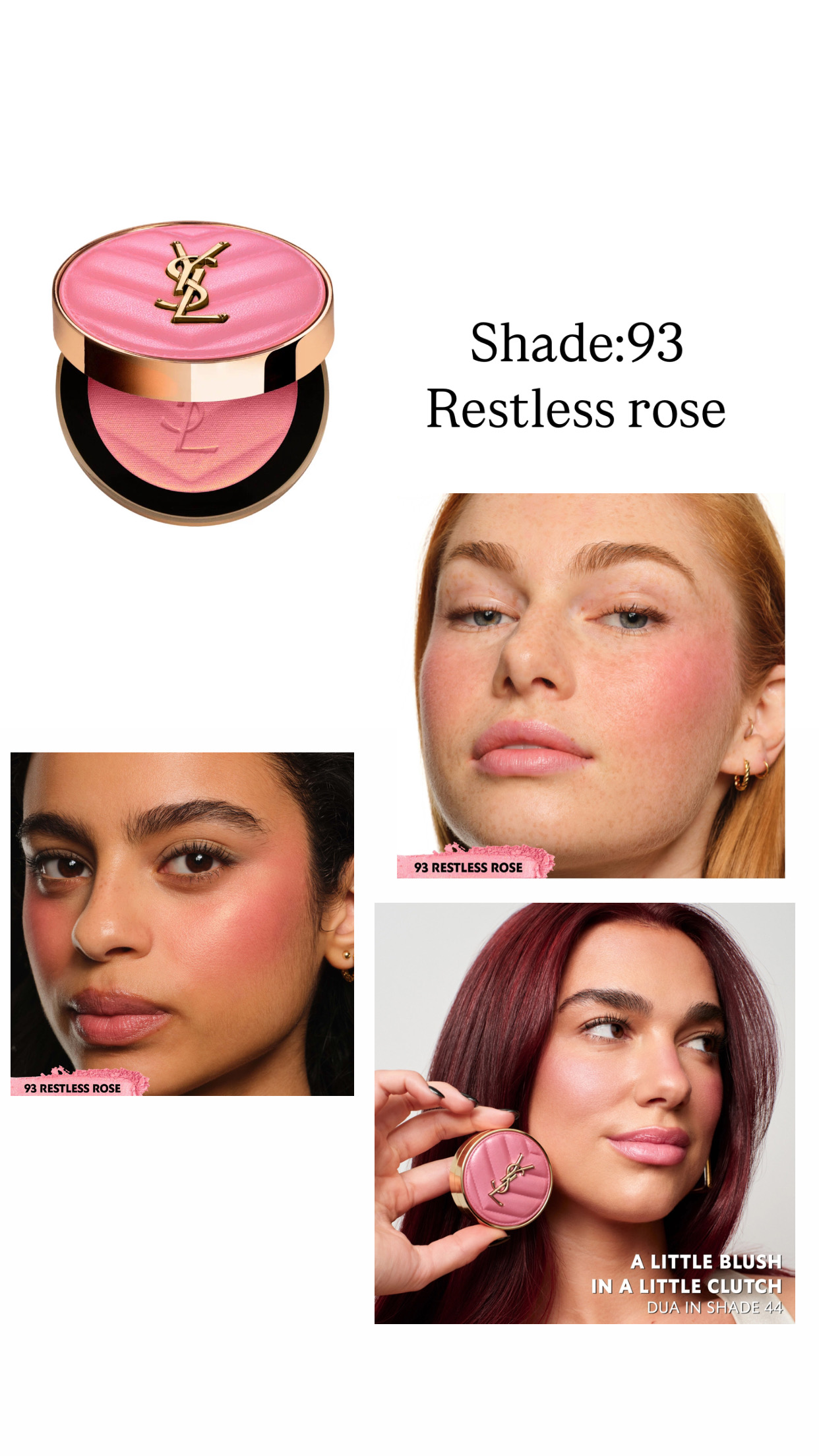 Ysl-Make Me Blush Powder Blush-(93-restless rose)