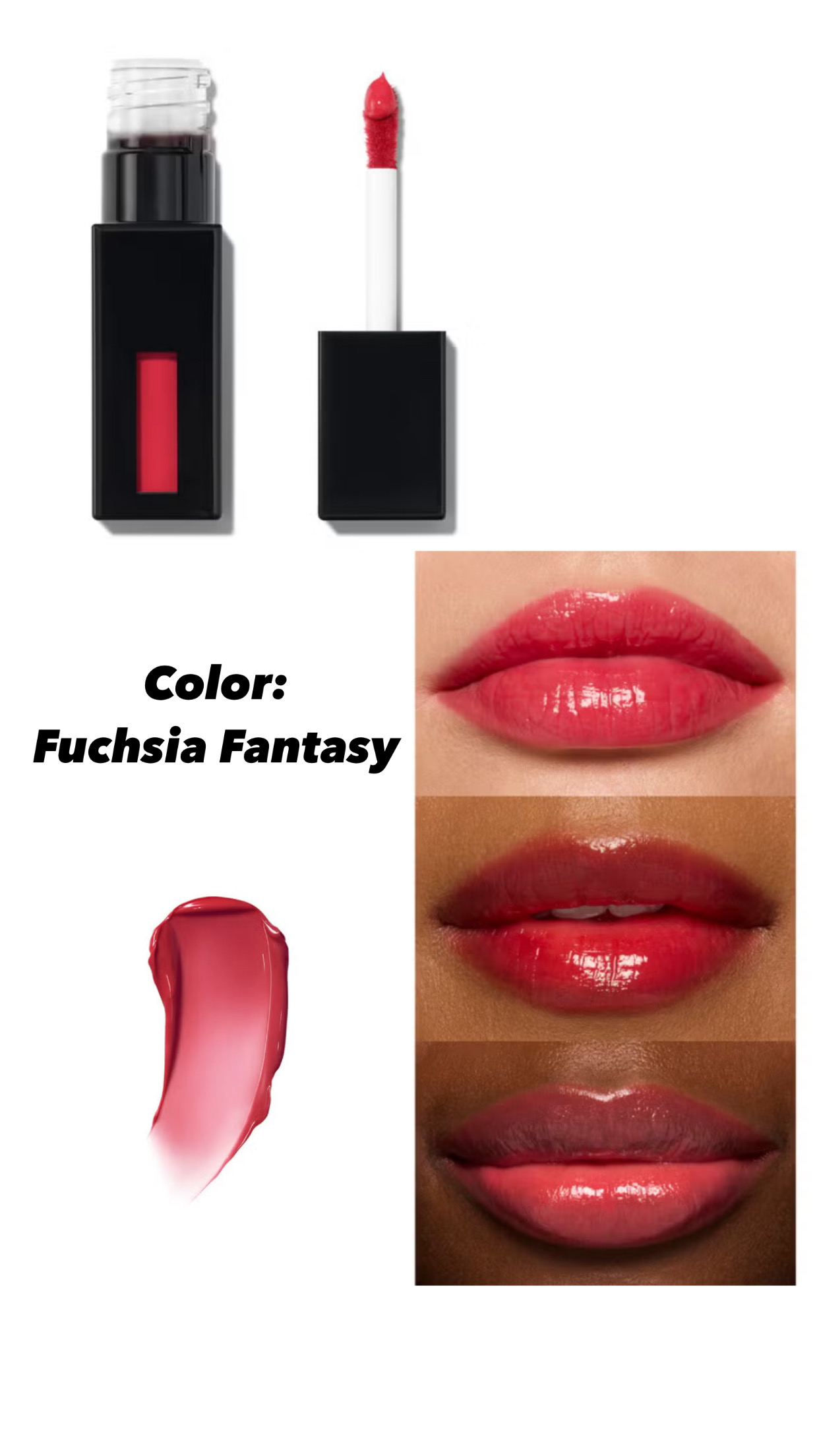 Elf Long-lasting pink lip stain with a glossy finis-fuchsia fantasy