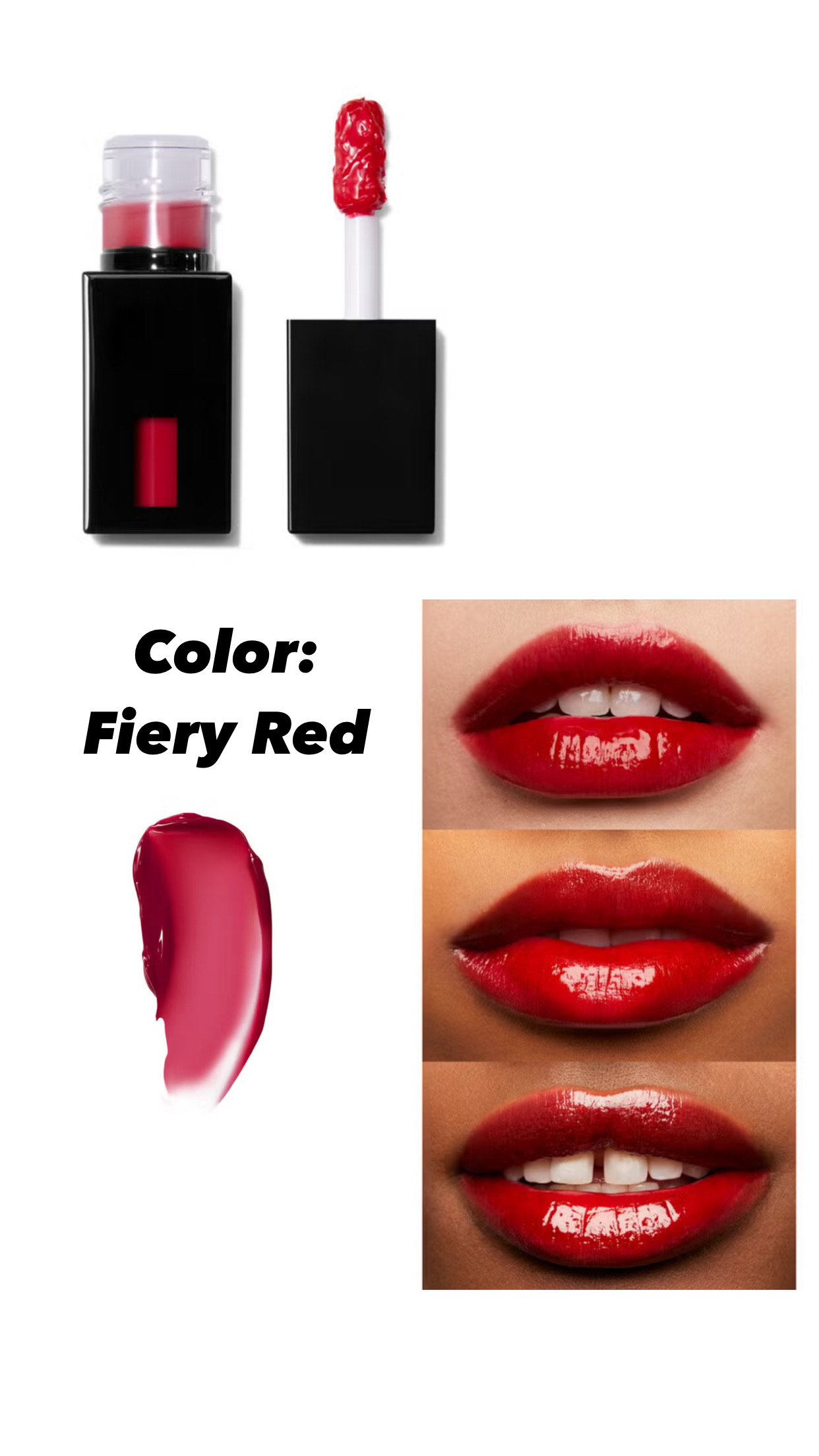 Elf Long-lasting red lip stain with a glossy finis-Fiery red