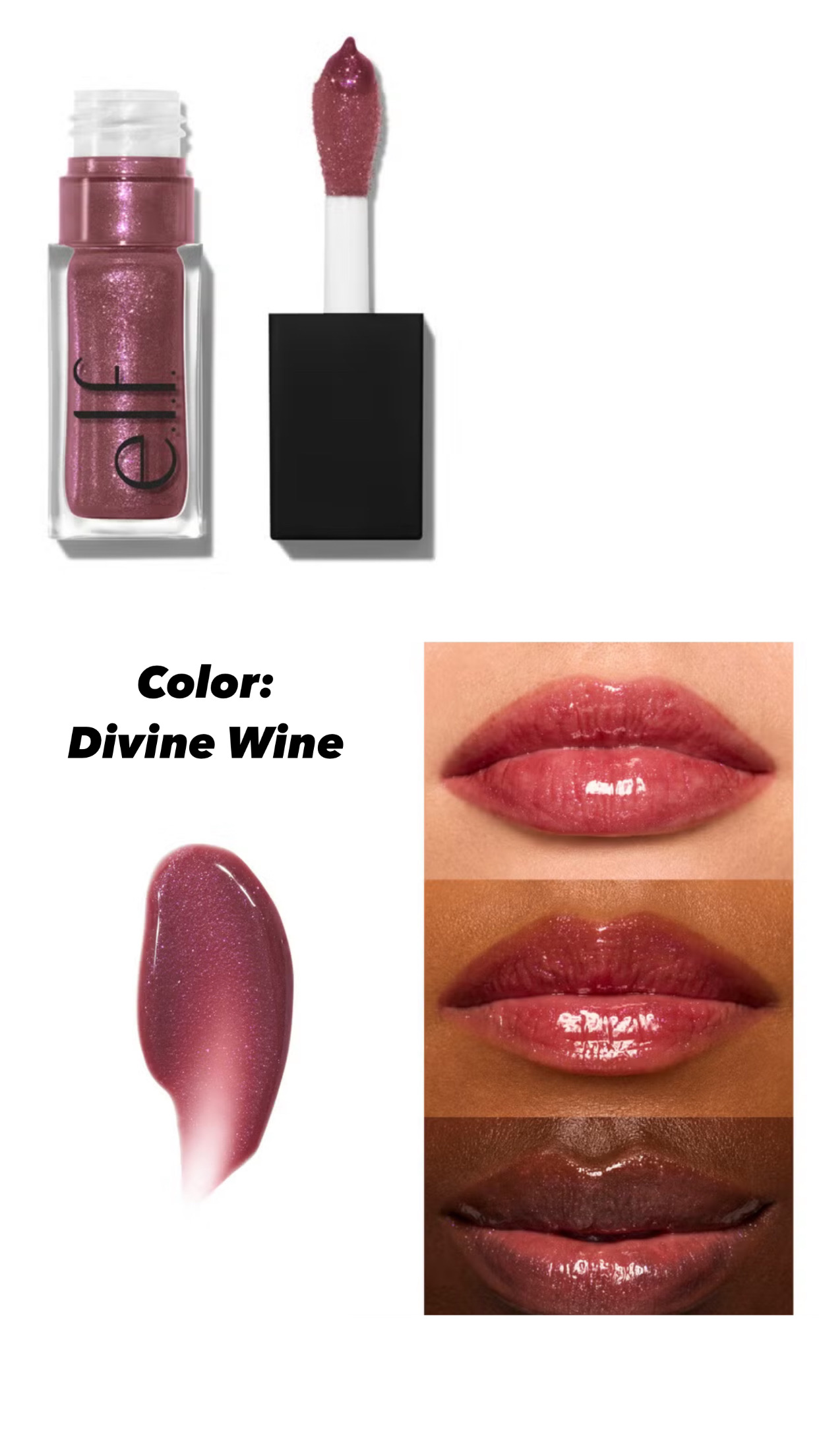 Elf glossy glimmer lip oi-divin win