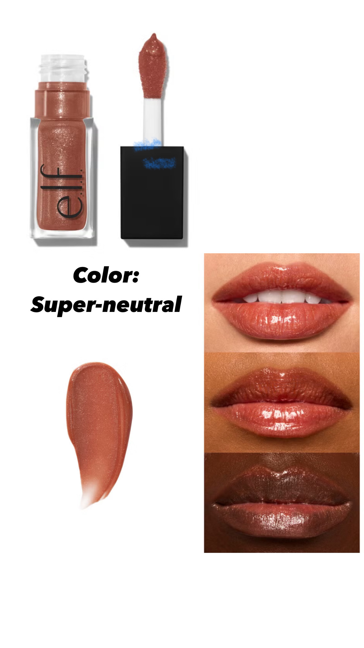Elf glossy glimmer lip oi-super neutral