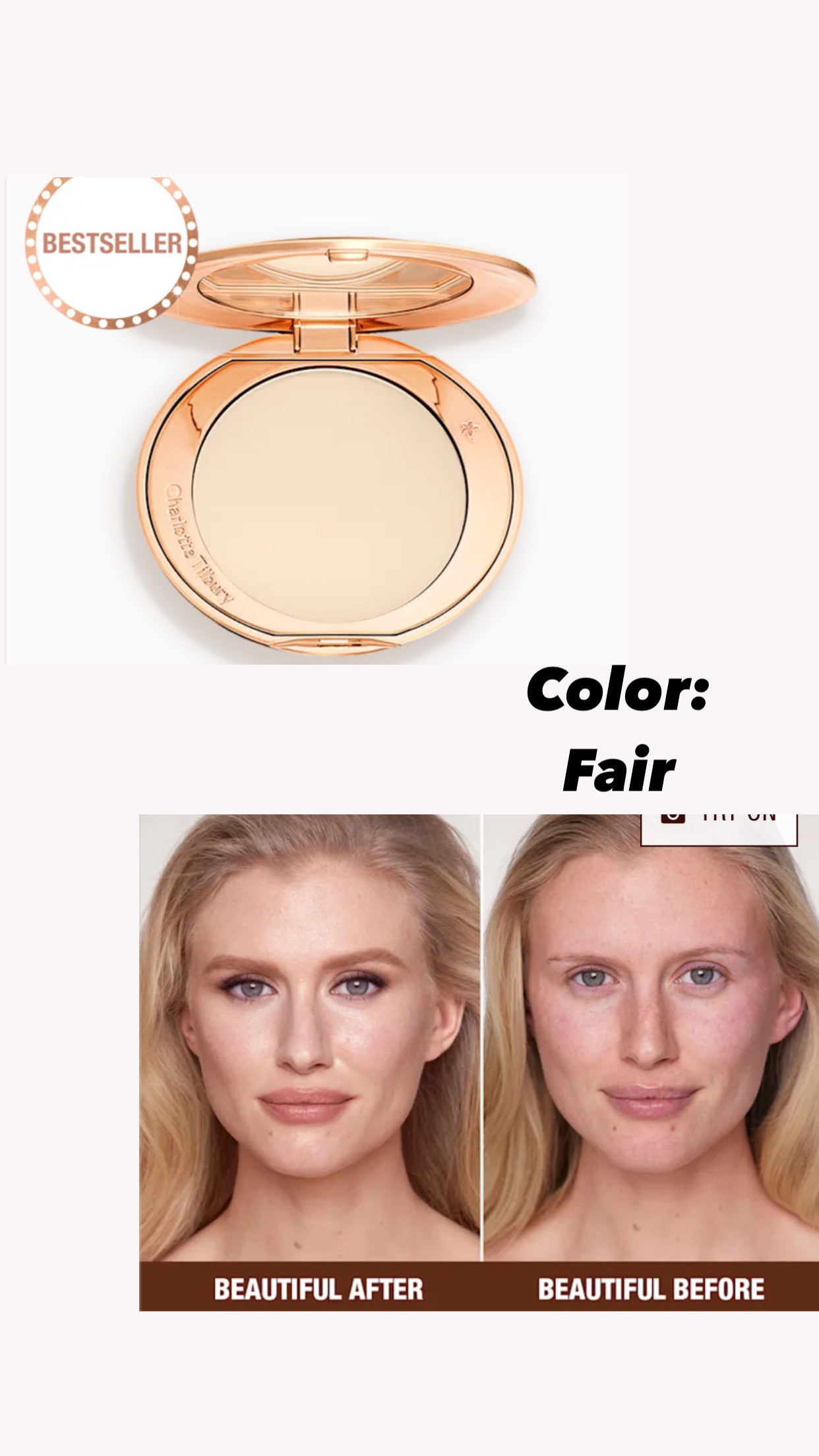 Charlotte-AIRbrush-effect makeup finishing powder for fair skin tones-fair