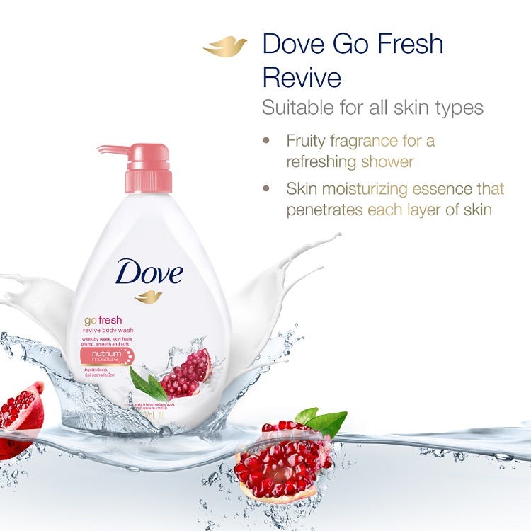 Dove Go Fresh Revive Body Wash, Pomegranate and Lemon-550ml