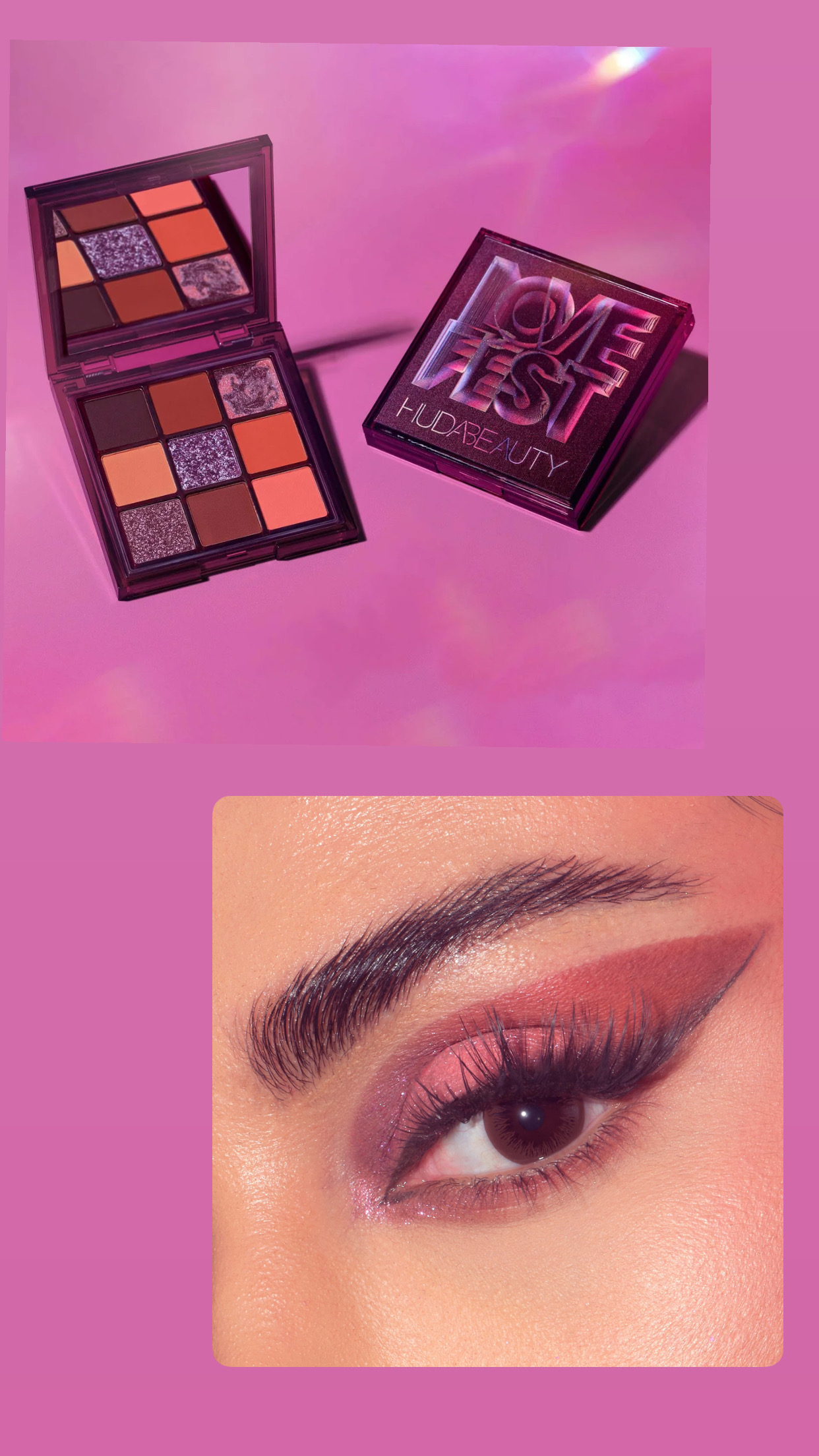 huda beauty eyeshadow palette- lovefest obsessions 