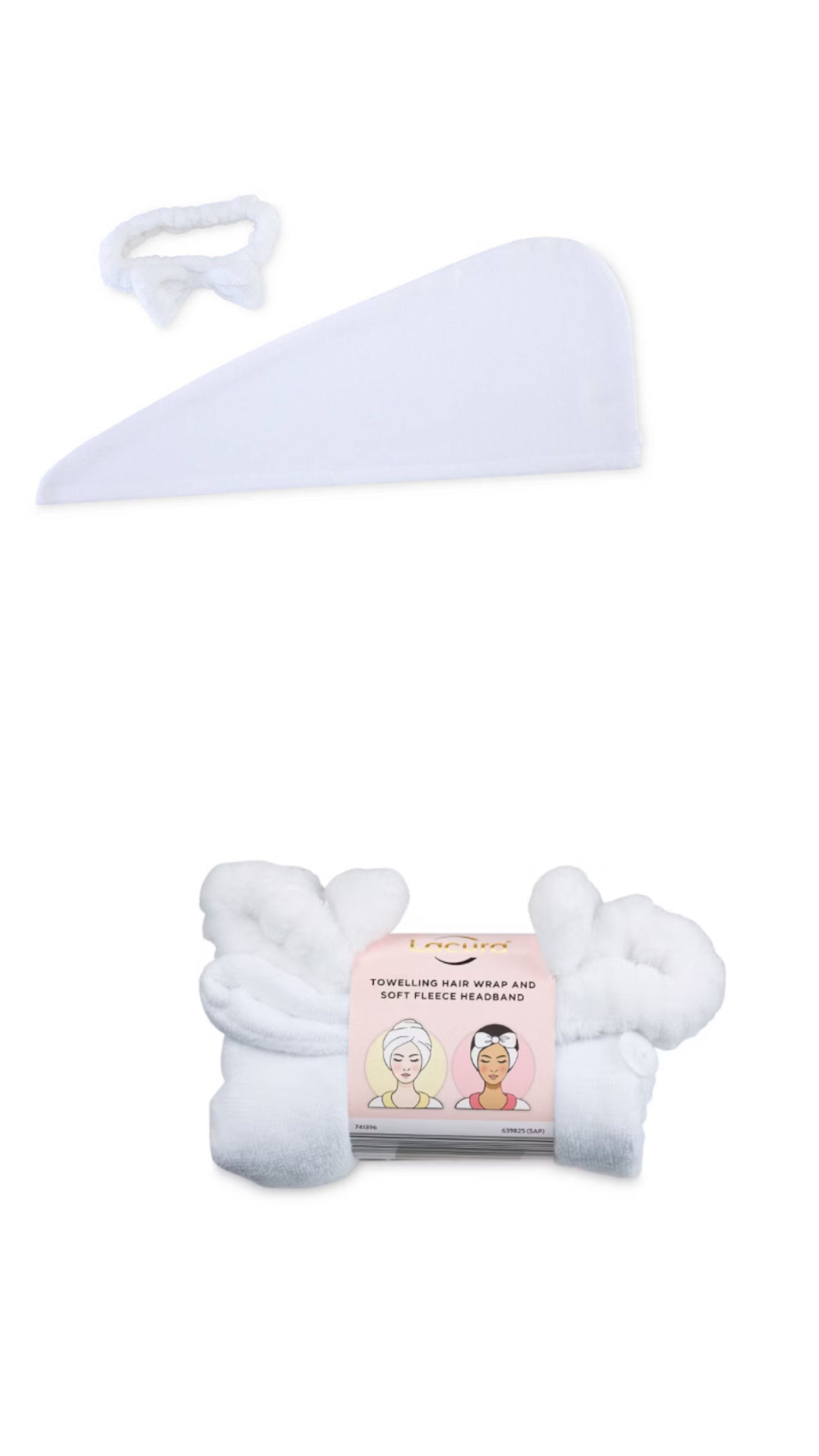 Lacura Satin Accessories towel/headband-white