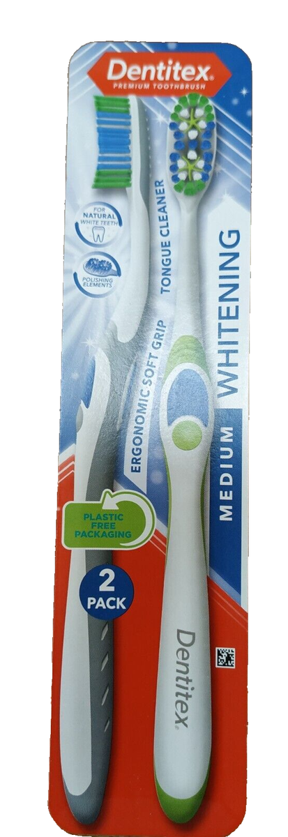 Dentitex Medium Whitening Toothbrush 2 Pack