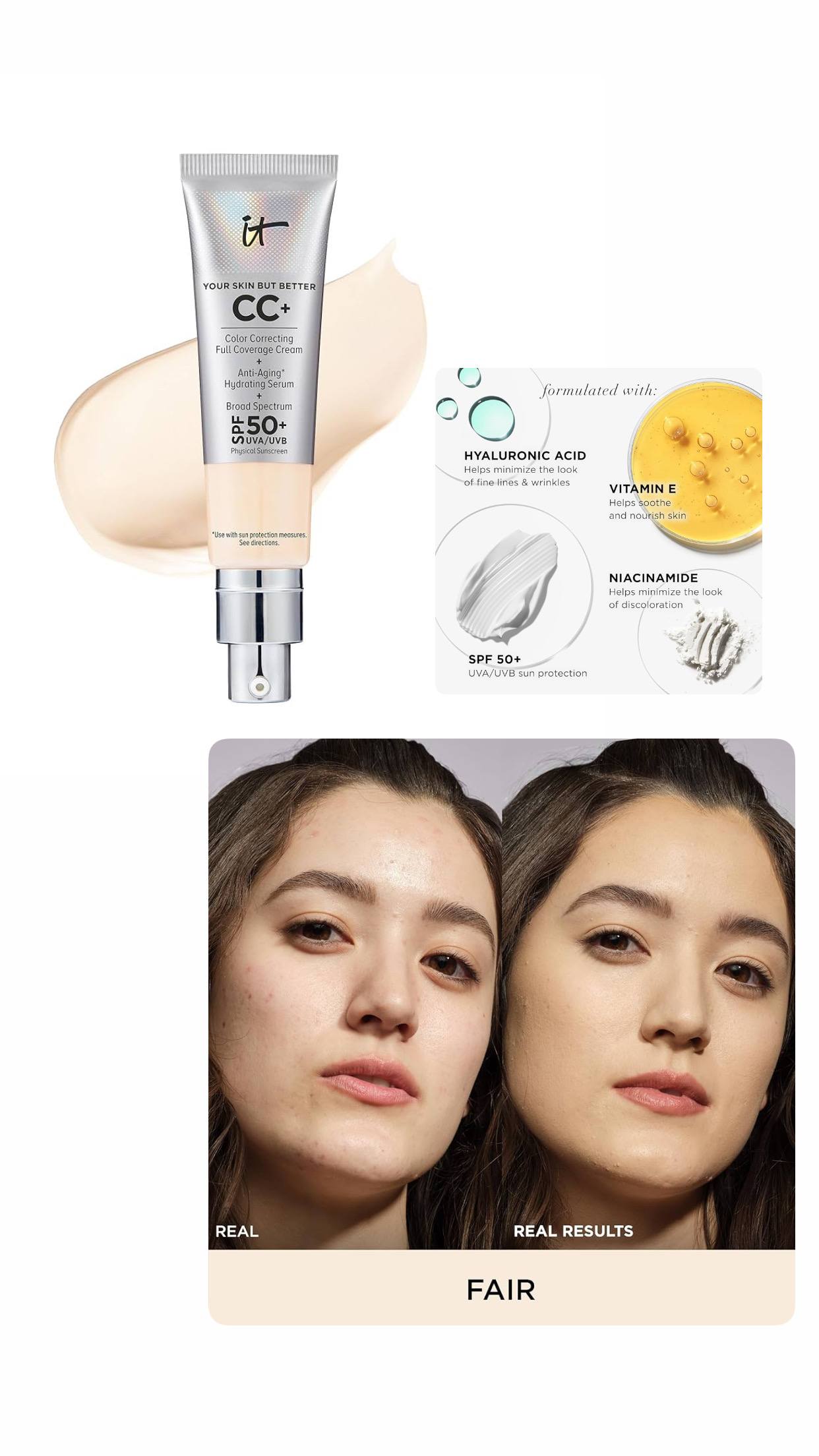 IT Cosmetics CC+ Cream Travel - Full-Coverage Foundation (05w fair)