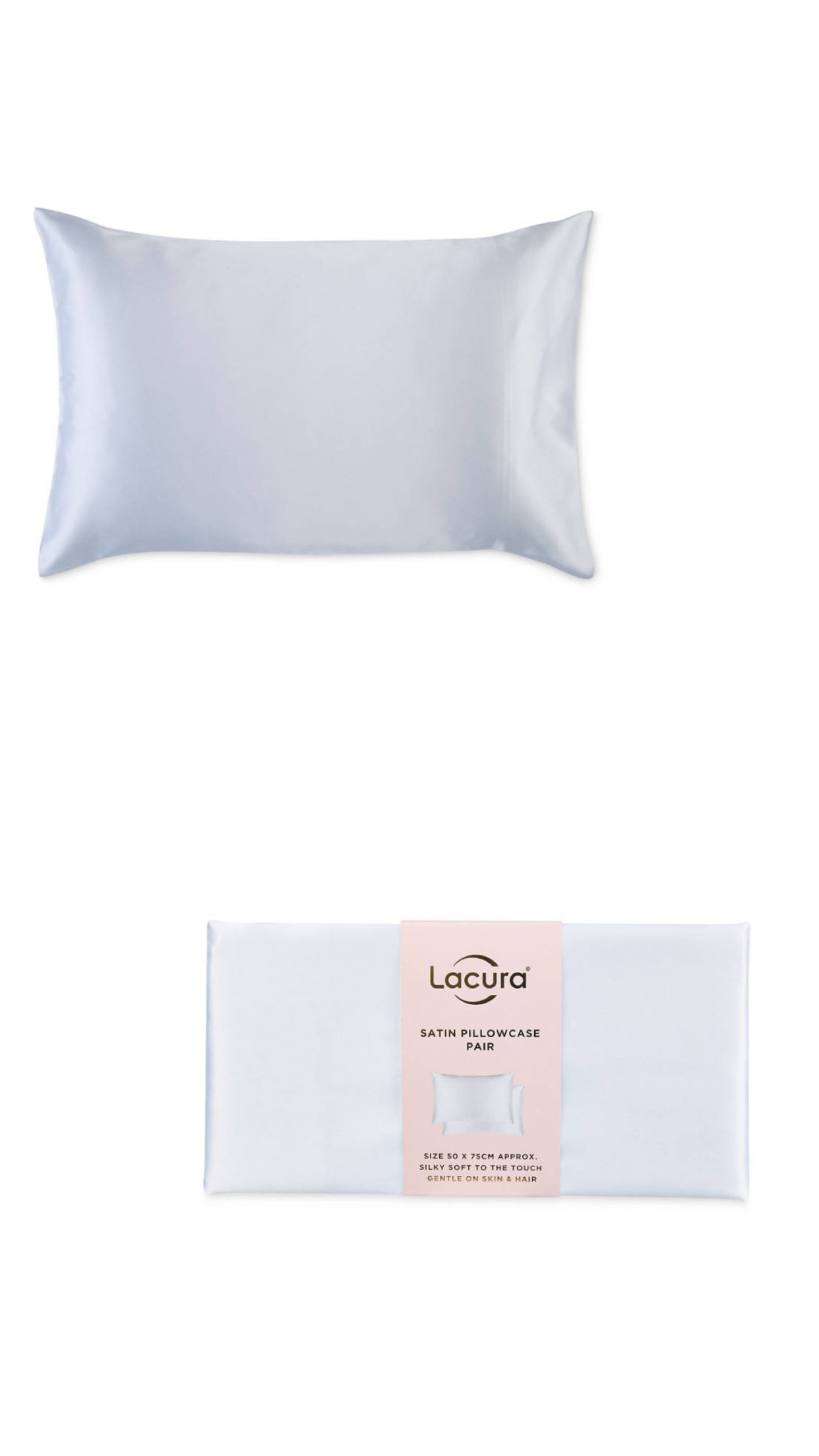 Lacura Satin PillowCase-white