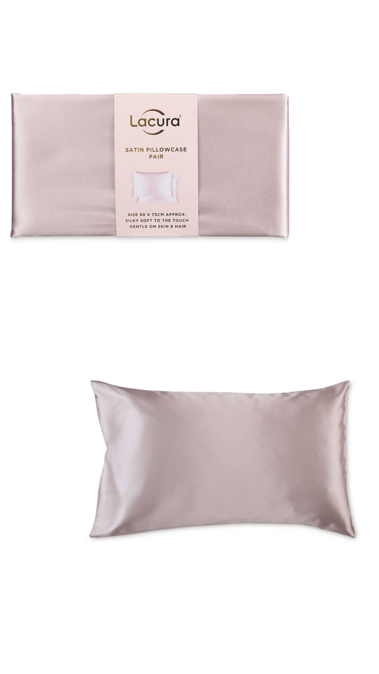 Lacura Satin PillowCase-Pink
