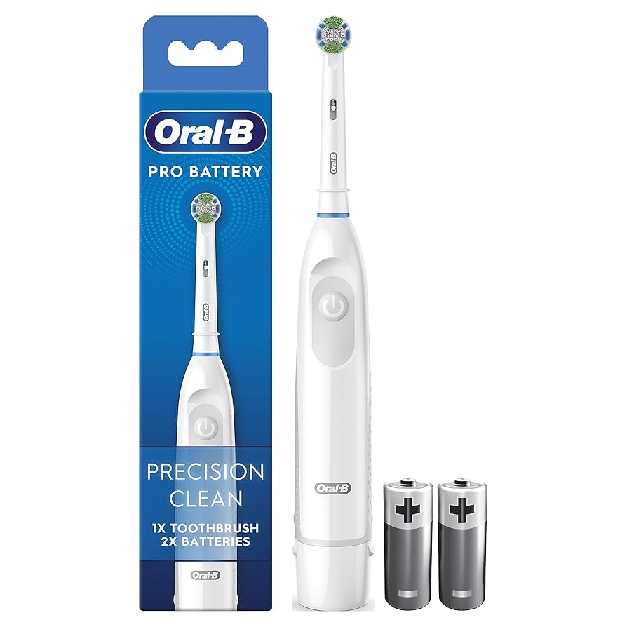 Oral-B Pro Battery Toothbrush, Precision Clean Toothbrush-white