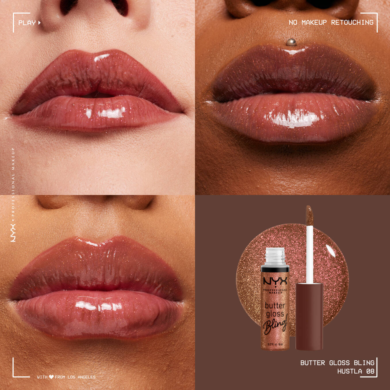 Nyx Butter Gloss, Non-Sticky Lip Gloss -Hustla