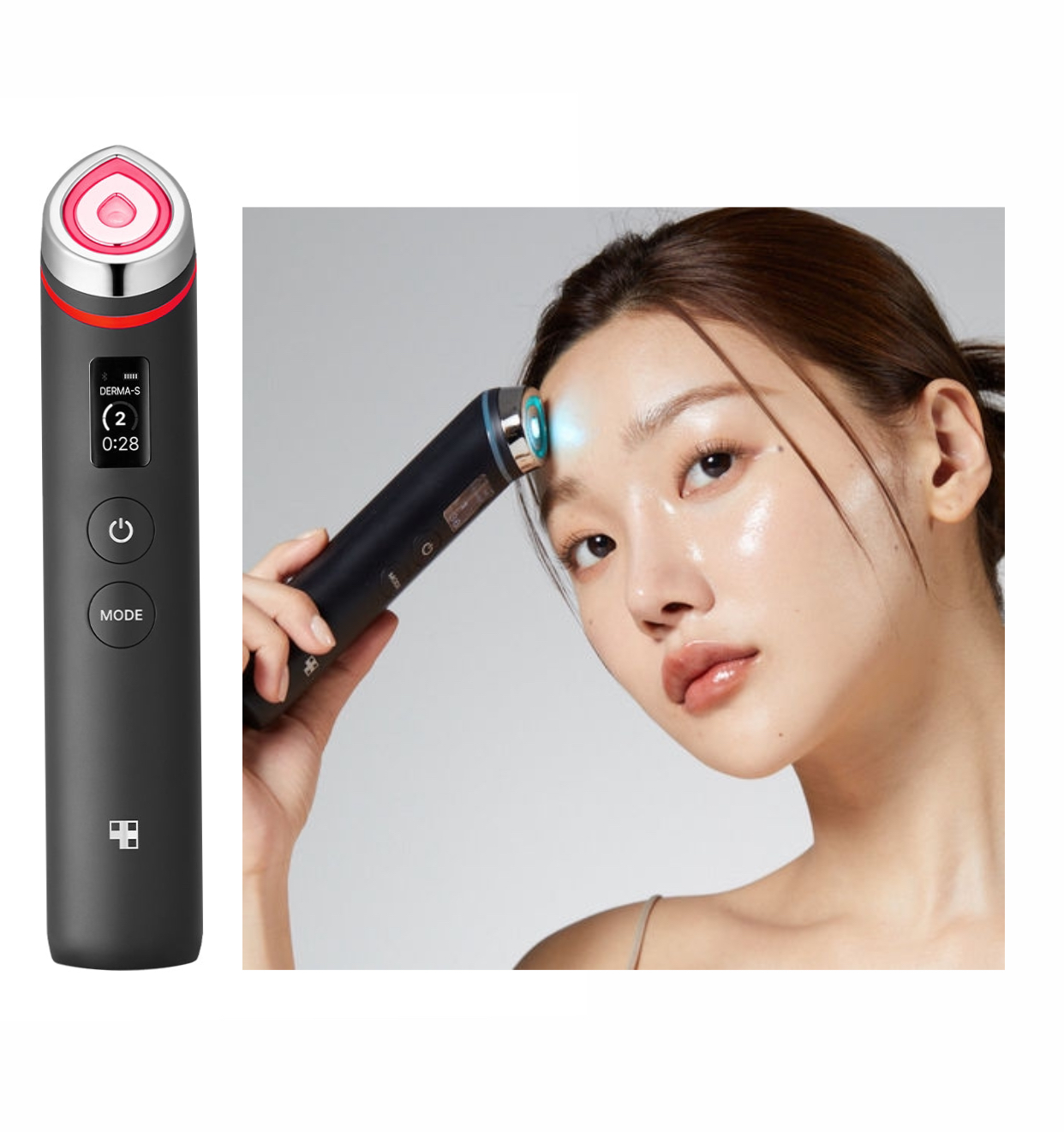 medicube Age-R Booster Pro | 6-in-1 Real Glass Glow Beauty Massager-black