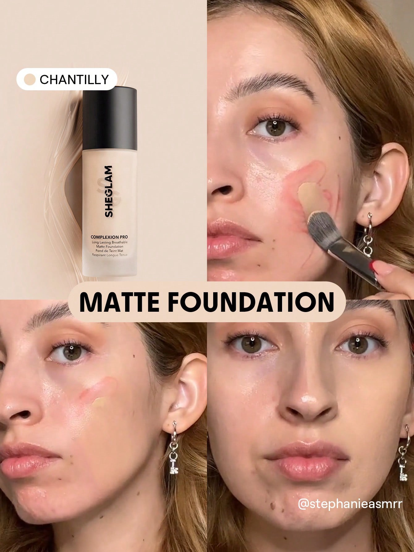 Sheglam-Complexion Pro Long Lasting Breathable Matte Foundation-chantilly