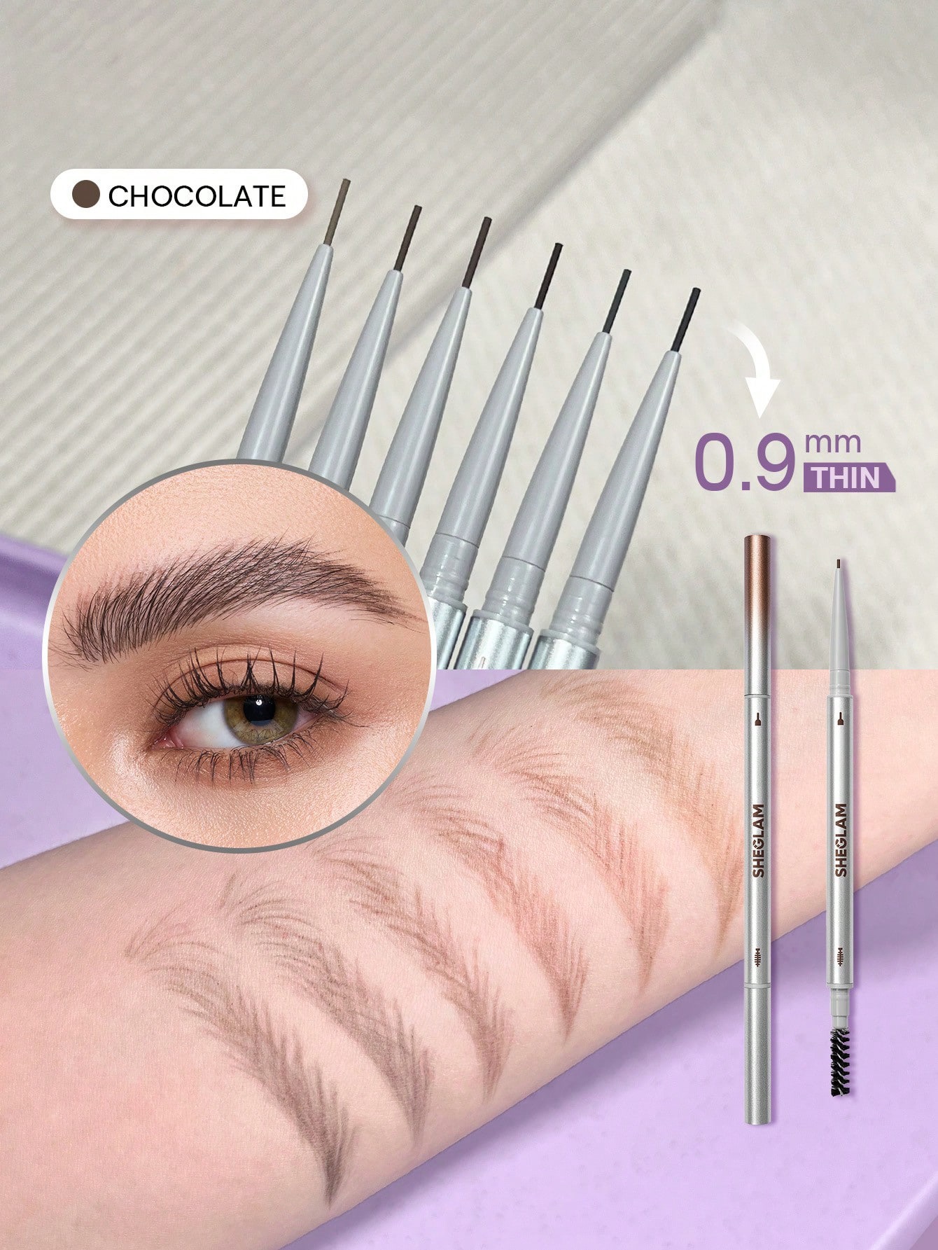 Sheglam- ultra slim eyebrow pencil-Chocolate 