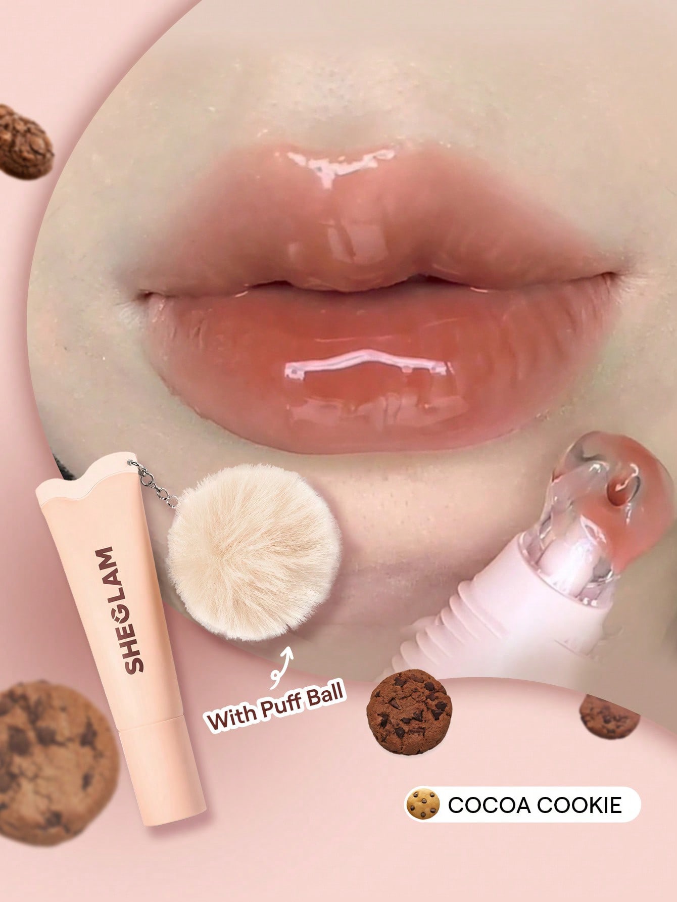 Sheglam Crystal Glaze Moisturizing Lip Care With Keychain-Cocoa Cookie