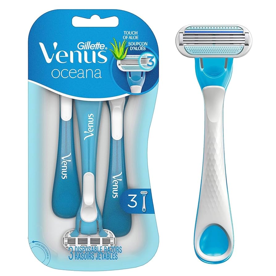 Gillette Venus Razors, Oceana 3 Blade Disposable Women's Razors with Aloe, 3 Pack