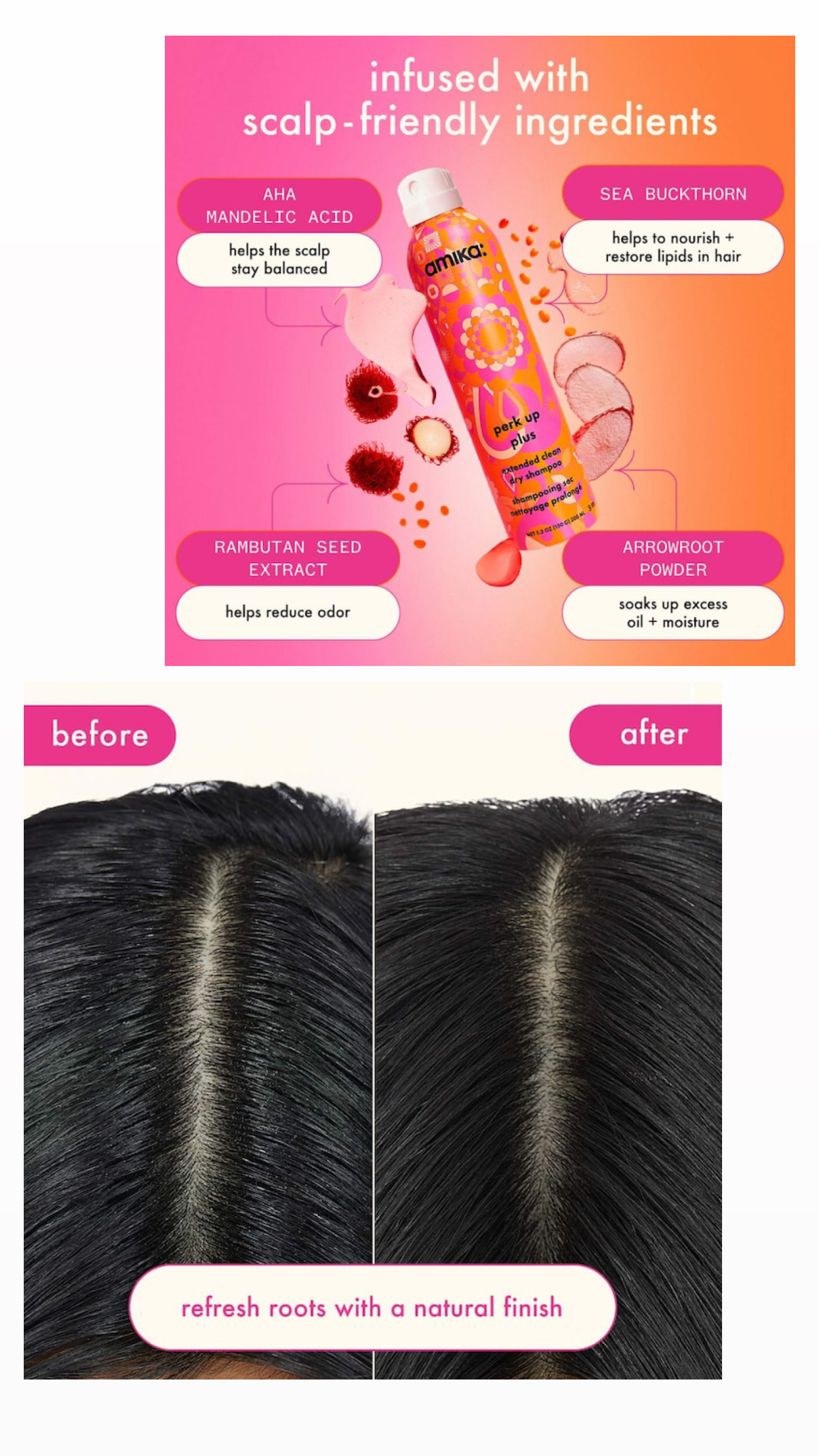 amika perk up plus extended clean dry shampoo-199ml