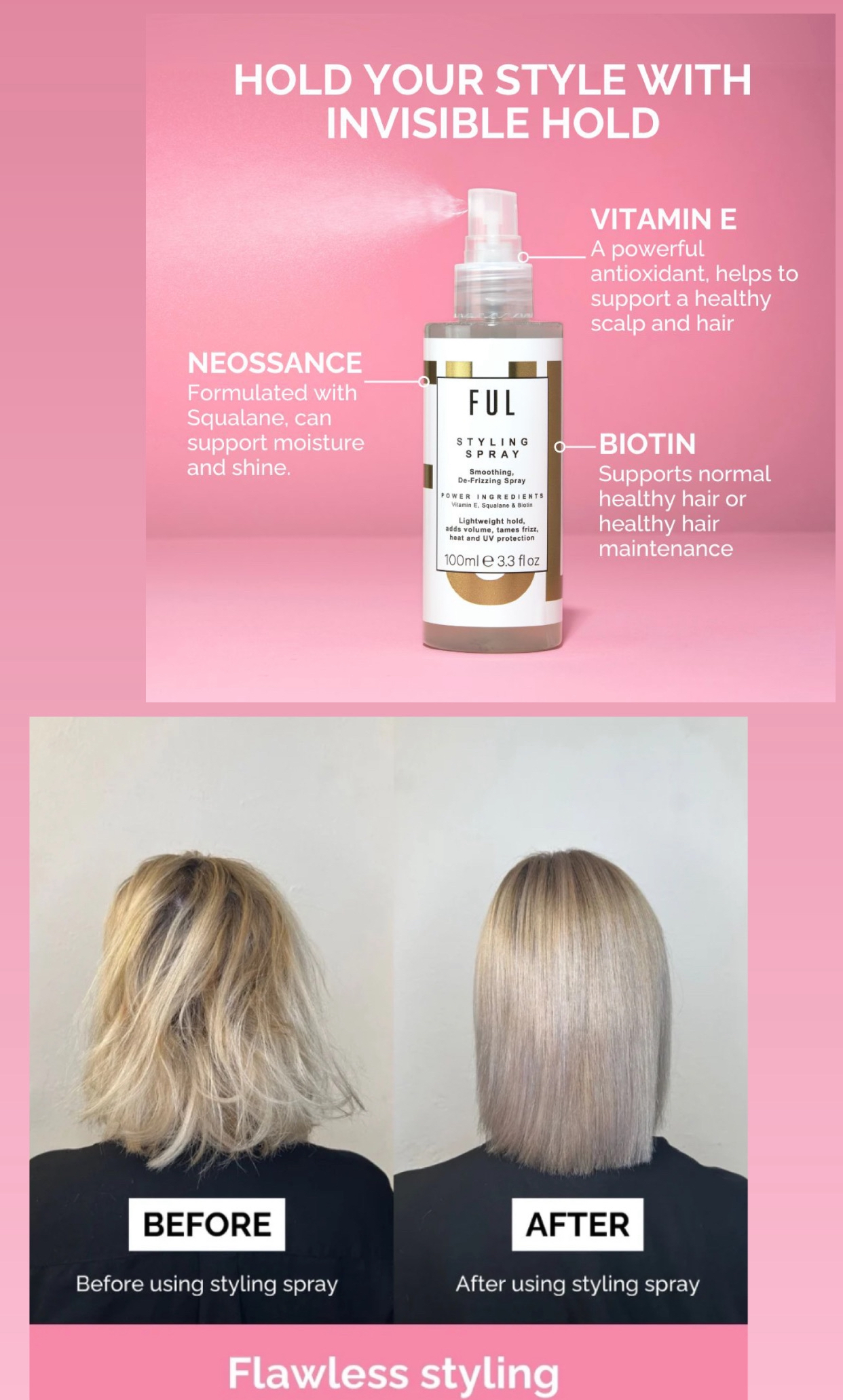 Ful Volumising & Heat Protection Spray for Hair – 100ml