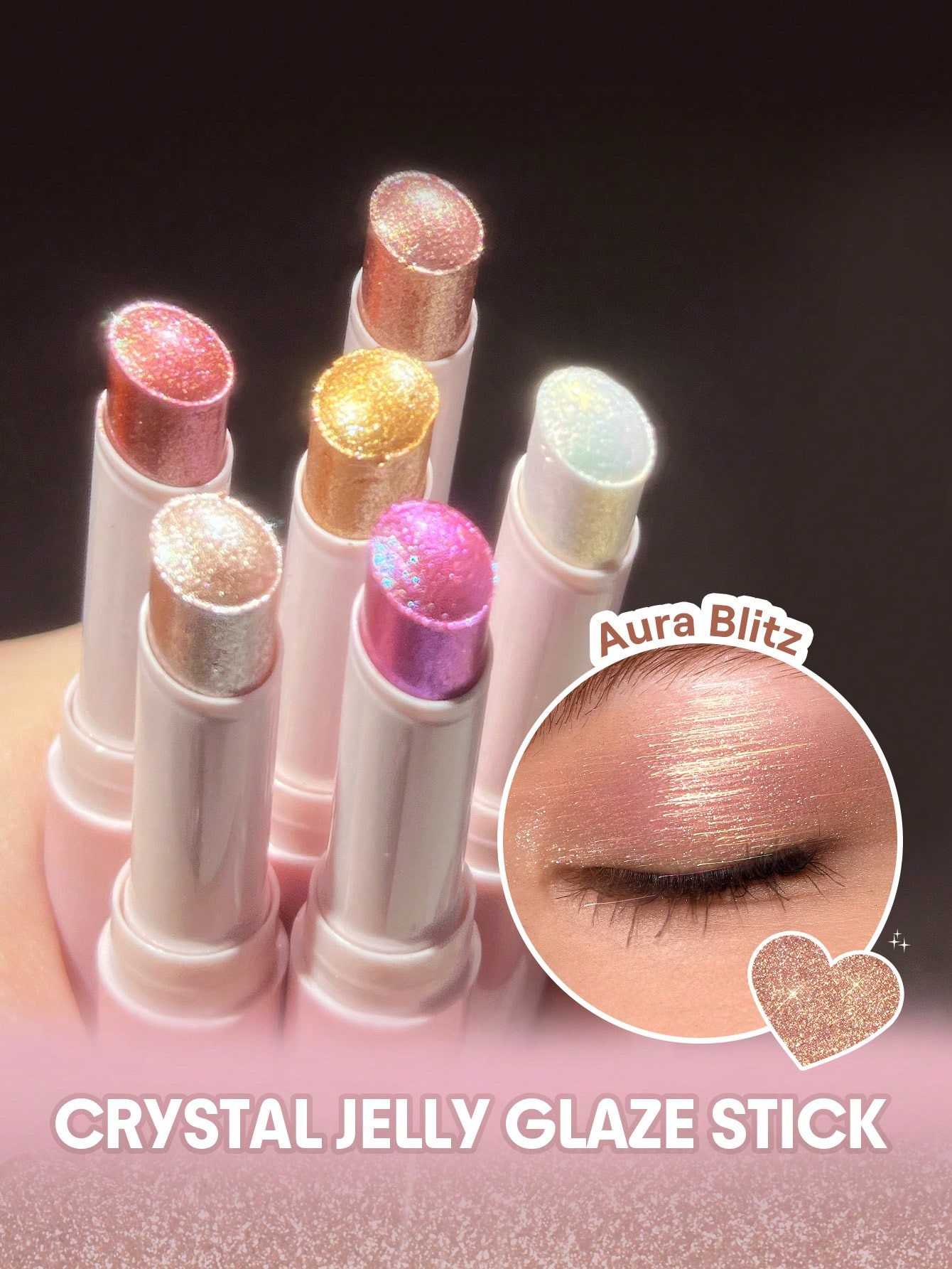 Sheglam eyeshadow stick glitter shimmer-aura blitz