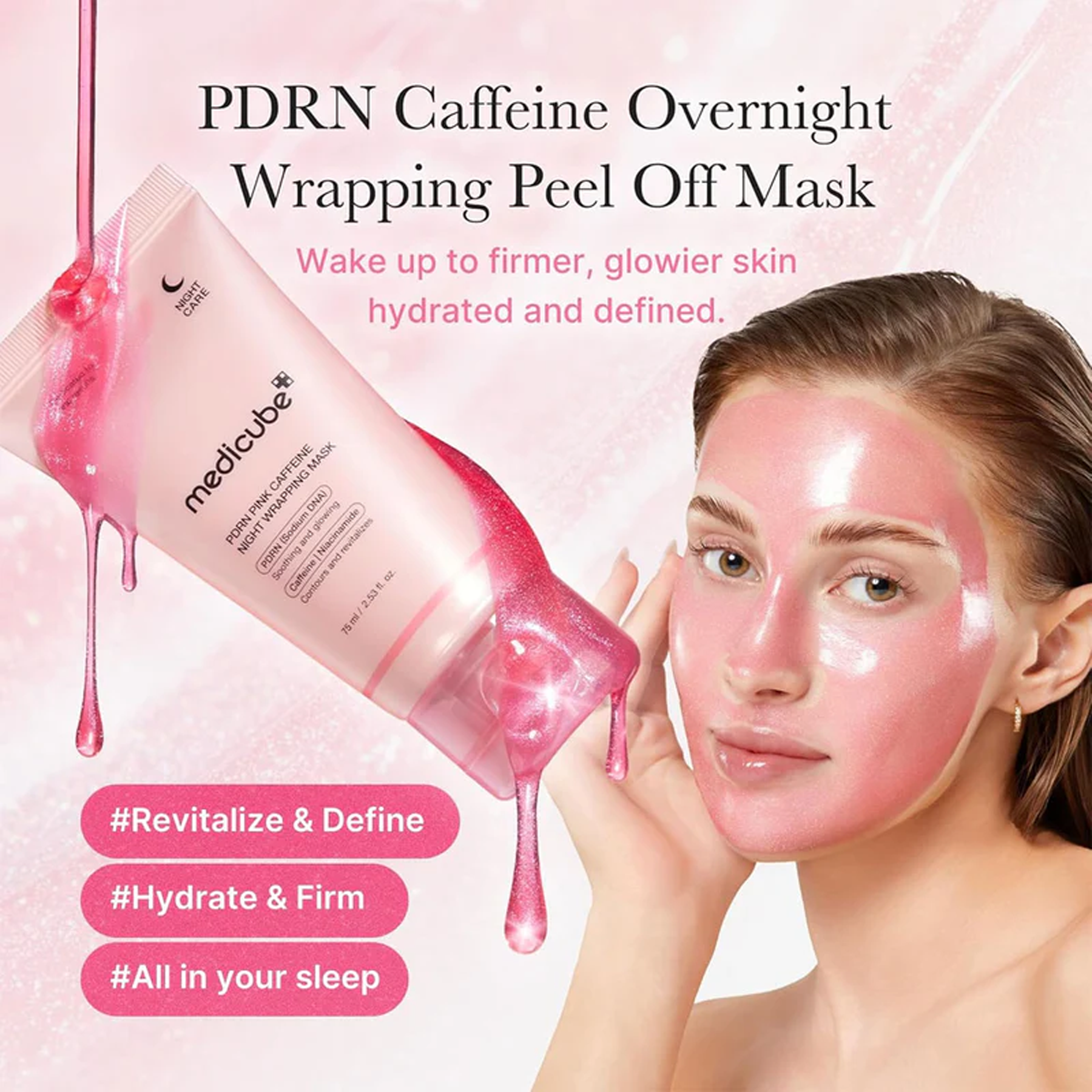 medicube PDRN Caffeine Overnight Wrapping Peel Off Facial Mask-75ml
