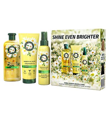 Herbal Essences Smooth & Shine Chamomile Giftset: Shampoo, Conditioner, Leave-in Spray