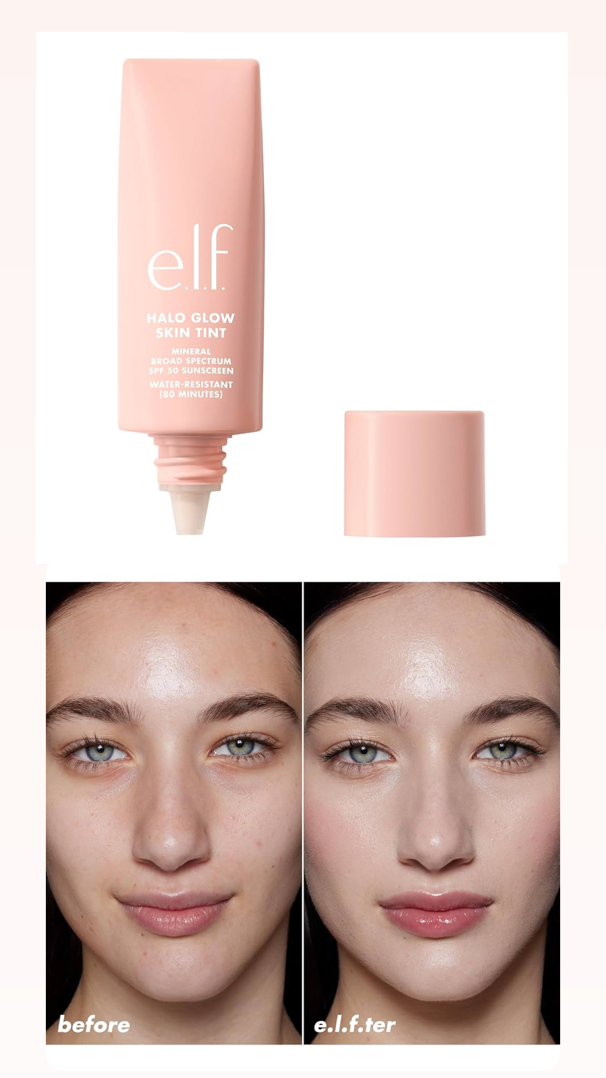 Elf Halo Glow Skin Tint SPF 50-fair warm 