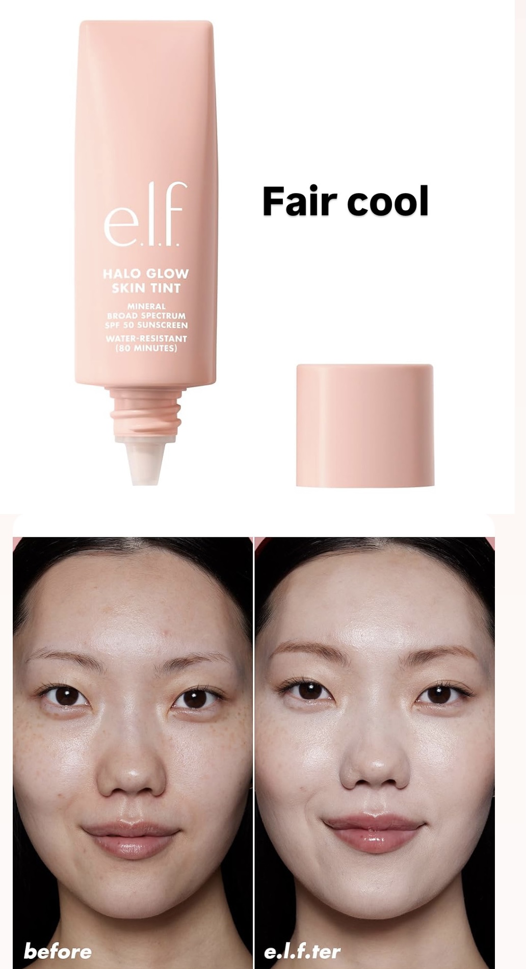 Elf Halo Glow Skin Tint SPF 50-fair Cool