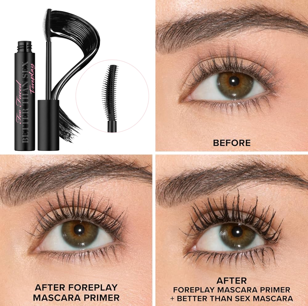 Too Faced Foreplay & Better Than Sex Duo | Long Lasting + Volumizing-black